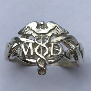 Doctor&#39;s Caduceus Ladies&#39; 4 Band Puzzle Ring 4MD