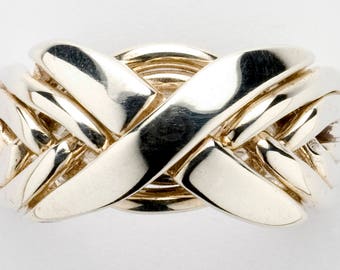 Men's 6 band puzzle ring. Style 6NX