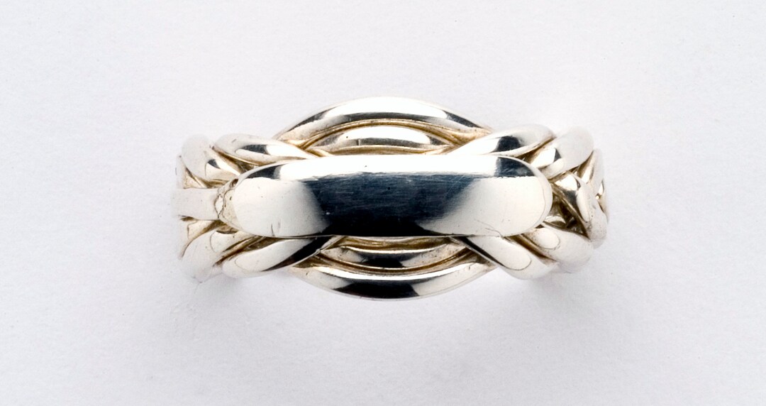 Ladies 7 Band Puzzle Ring in Sterling. 7WA Etsy