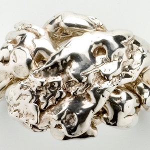 Men&#39;s Four Band Nugget Puzzle Ring in Sterling Silver, Gold, or Platinum 4WR