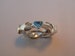 Blue Topaz Ladies' Sterling Silver, Gold, or Platinum Claddagh Three Band Puzzle Ring 