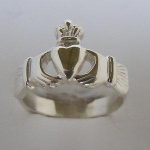 Ladies Irish Claddagh Ring - hands, heart, crown in Sterling Silver or Gold