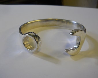 Ladies Sterling Silver Open End Box Wrench Bracelet
