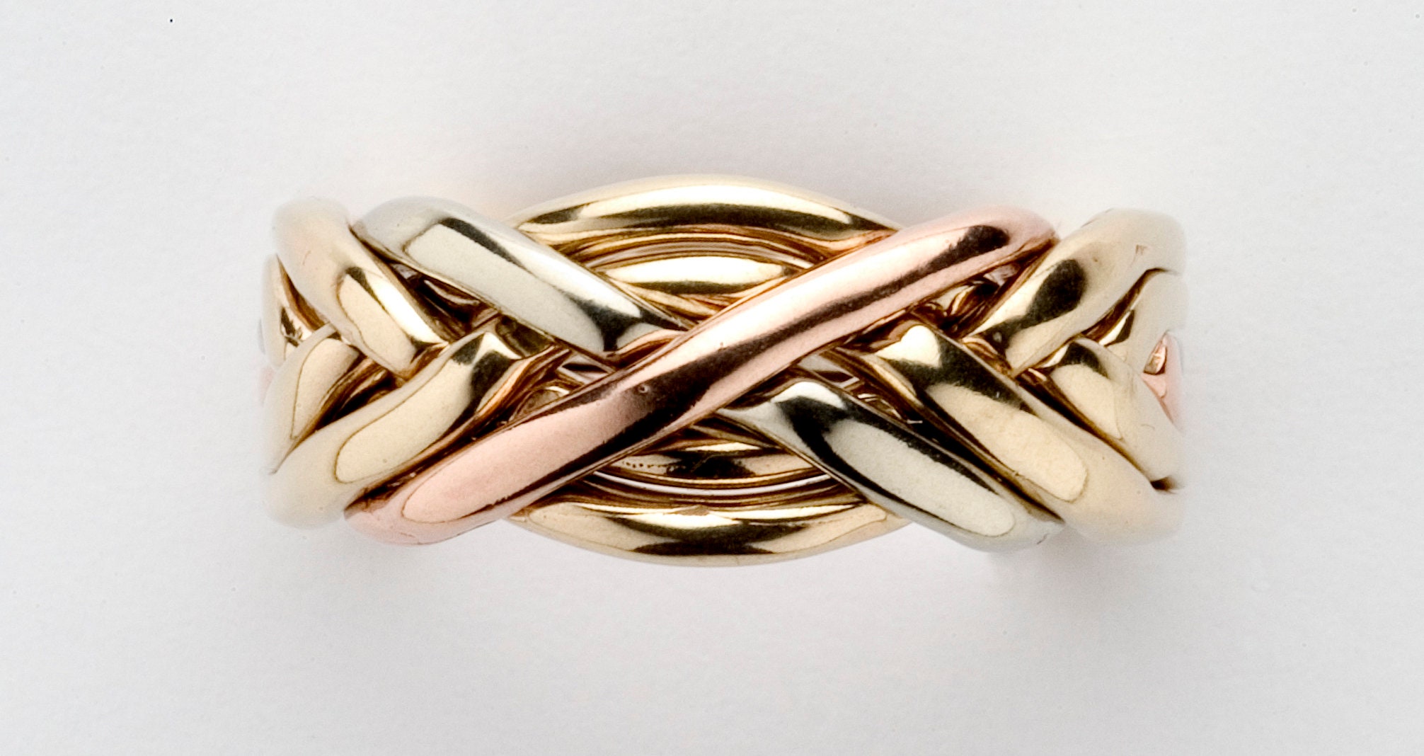 Mens Sterling Silver, Gold or Platinum Six Band Puzzle Ring 6WB - Etsy
