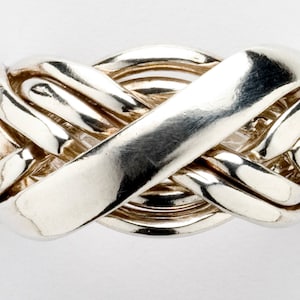 Ladies Sterling Silver, Gold or Platinum Eight Band Puzzle Ring 8WBD