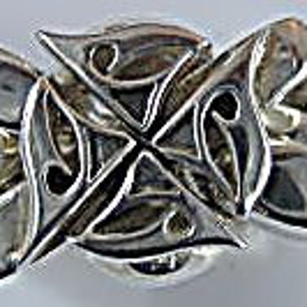 Men's Sterling Silver, Gold or Platinum 4 Band Puzzle Ring, Style 41AMC