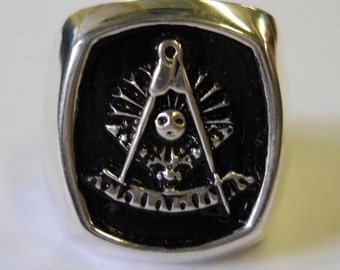 Solid Gold or Sterling Silver Masonic Past Master Signet Ring