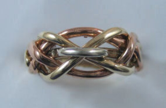 Rose gold puzzle sale ring