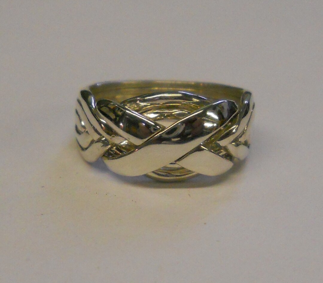Ladies Six Band Sterling Silver, Gold or Platinum Puzzle Ring