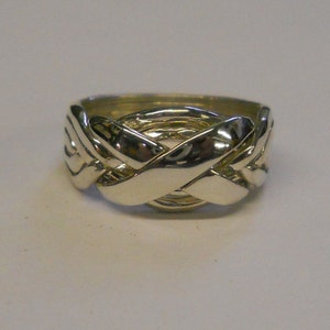 Ladies Six Band Sterling Silver, Gold or Platinum Puzzle Ring. Style 6NX