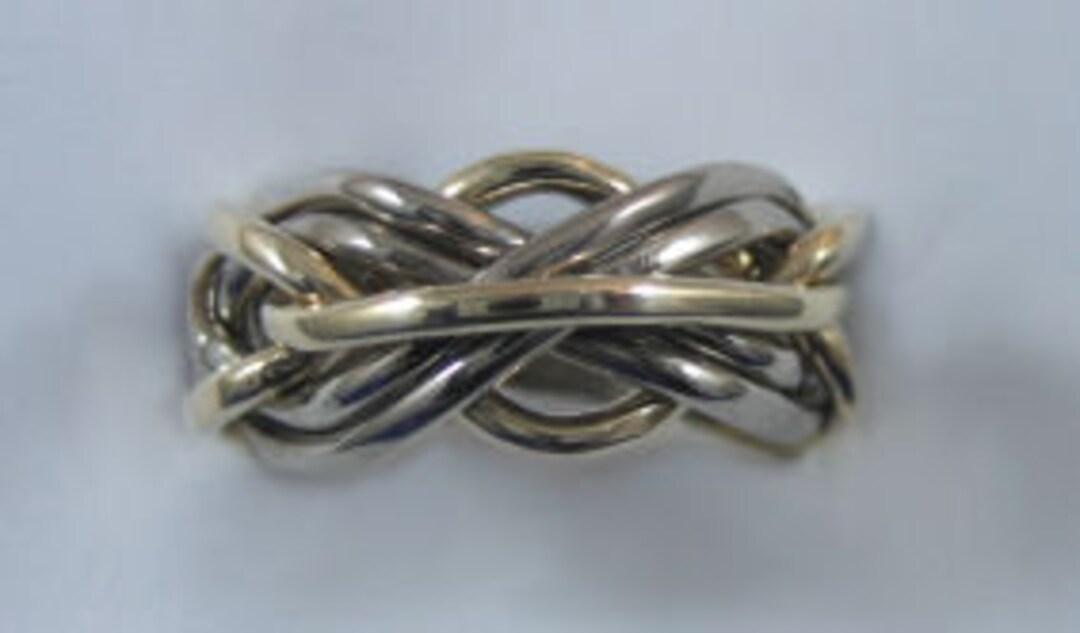 Ladies 7 Band Puzzle Ring in Sterling, Gold or Platinum 7B Etsy