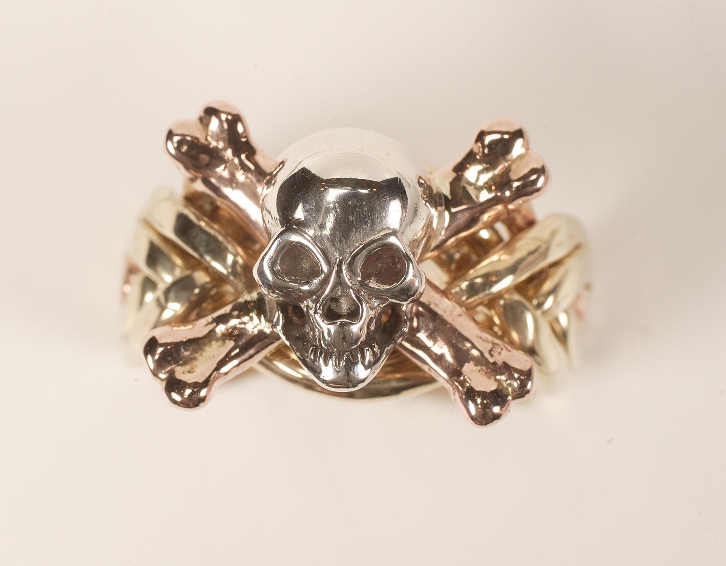 Ladies 6 Band Puzzle Ring With Skull 6NSX - Etsy