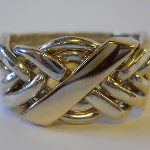 Men&#39;s Six Band Puzzle Ring Style S61N