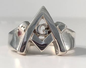 Little Treasures Freimaurer Blau Und Kompass 9 Karat Gold Masonic Herren Ring PII