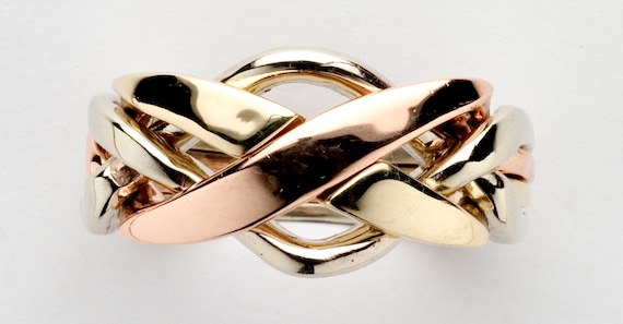 Mens Band Puzzle Ring 4NX