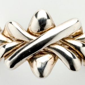 Men&#39;s Sterling Silver, Gold or Platinum 4 Band Puzzle Ring 4C2