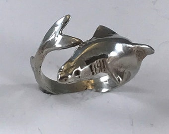 Adjustable Sterling Silver Shark Ring