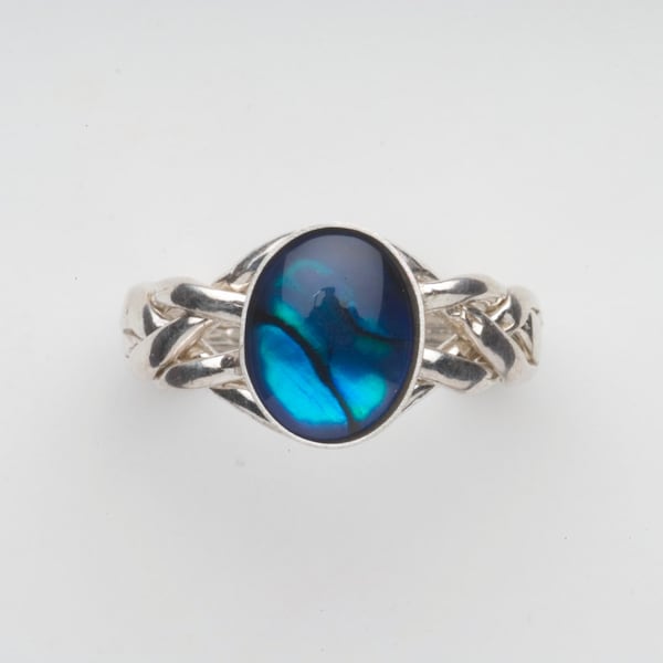 Damen Paua Muschel 4 Band Puzzle Ring