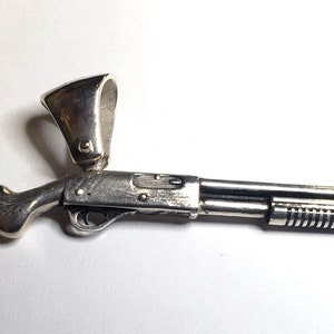 Handcrafted Large Shotgun Pendant in Sterling Silver