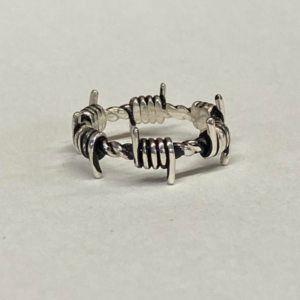 Sterling Silver, Gold or Platinum Barbed Wire Ring