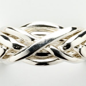 6 Band Puzzle Ring in Sterling Silver, Gold or Platinum. Style 6WA Mens