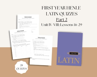 Henle First Year Latin Quizzes Part 2: Lessons 16-29 (PDF Download) | Classical Curriculum for Homeschoolers | Tests For Latin Students