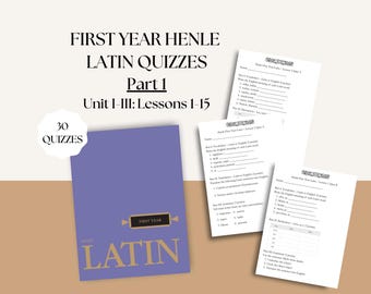 Henle First Year Latin Quizzes Part 1: Lessons 1-15 (PDF Download) | Classical Education for Homeschool Student | Tests For Latin Teachers