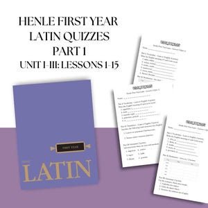 Henle Latin Quizzes Part 1: Lessons 1-15 (Digital Download) Homeschool Education