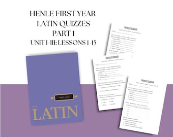 Henle Latin Quizzes Part 1: Lessons 1-15 (Digital Download) Homeschool Education