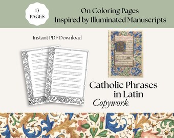 Catholic Words in Latin Copywork | Christian Education for Children | Homeschool Religion Supplement | Elementary School Handwriting