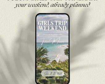 Tulum Girls Trip Itinerary | Done For You Weekend Travel Planner | Editable Canva Itinerary | Shareable PDF