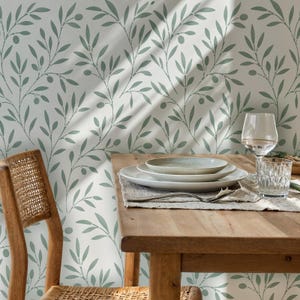 Large Olive Branch Wall Stencil for Walls – Mediterranean Botanical Wallpaper Stencil, Reusable Mylar Stencil 60×45 cm image 3