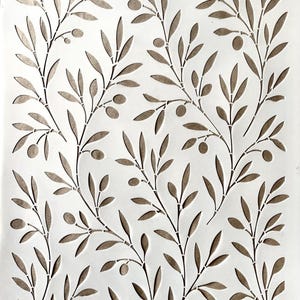 Large Olive Branch Wall Stencil for Walls – Mediterranean Botanical Wallpaper Stencil, Reusable Mylar Stencil 60×45 cm image 4