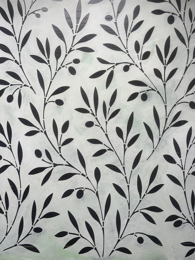 Large Olive Branch Wall Stencil for Walls – Mediterranean Botanical Wallpaper Stencil, Reusable Mylar Stencil 60×45 cm image 7