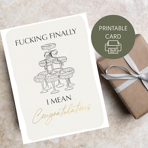 Finalmente F*dendo | Humor Engraçado, Download Digital, Cartão de Noivado Instantâneo, Cartão de Casamento, Cartão de Despedida de Solteira, Melhor Amiga, Irmã, Presente de Última Hora