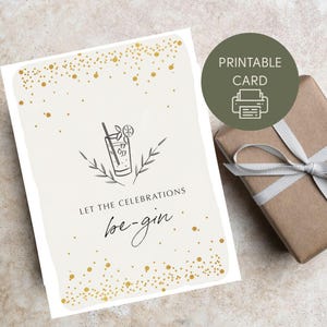 Let the Evening Be Gin | Gin Humour | Digital Download | Birthday Card | Girls Night | Best Friend | Sister | 25th | 30th | Gift for Mum