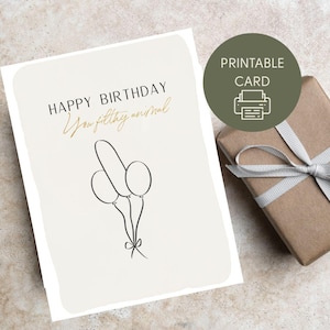 Joyeux anniversaire animal sale | Humour grossier | Téléchargement numérique | Carte d'anniversaire grossière | Carte d'amour imprimable drôle | Carte d'anniversaire sale