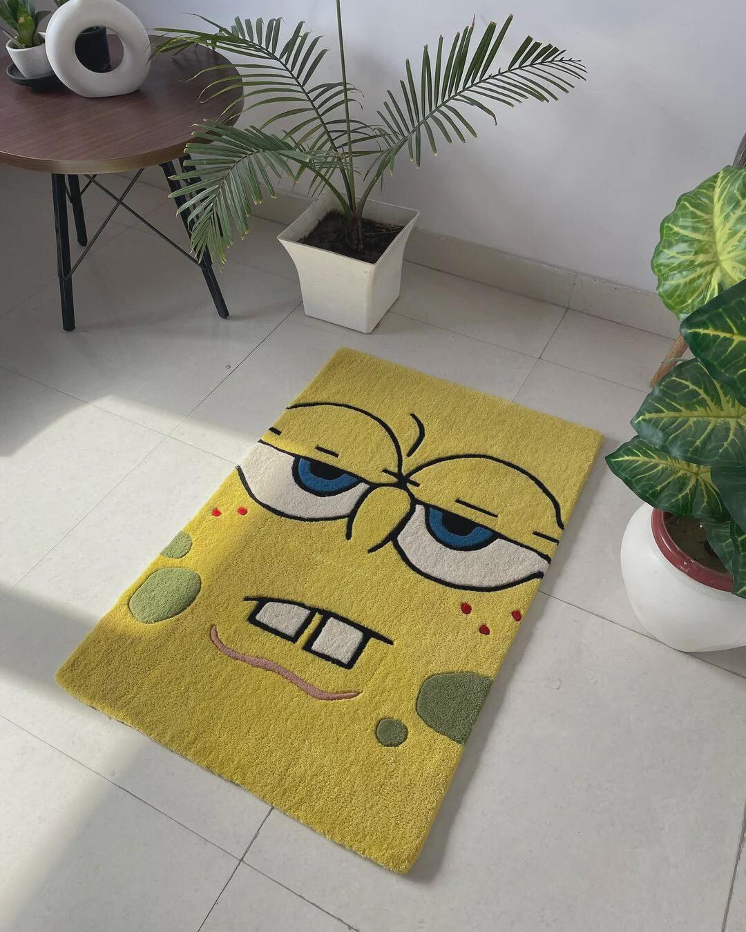 Handmade Spongebob Tufted Rug: New Zealand Wool Kids Room Carpet - Etsy