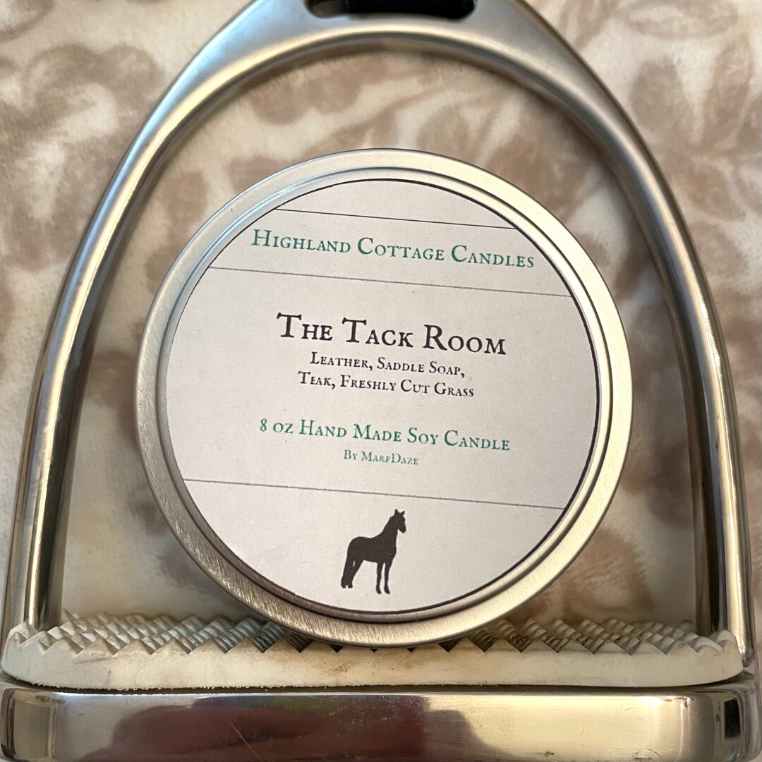 The Tack Room Candle / Leather, Saddle Soap, Grass, Teak Soy Candle
