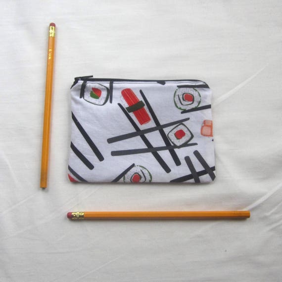Sushi Fabric Coin Purse zipper Pouch gift Card Envelope Bag Etsy Ireland