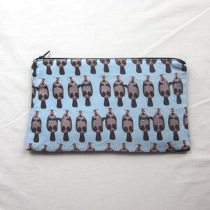 Otters Fabric Zipper Pouch / Pencil Case / Make Up Bag / Gadget Sack image 2