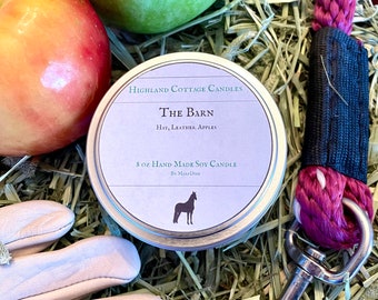 The Barn Leather Hay Apple Candle / Horse Lover Gift / Soy Candle