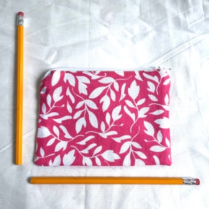Roze en witte stoffen portemonnee/ritszak/cadeaukaart enveloptas