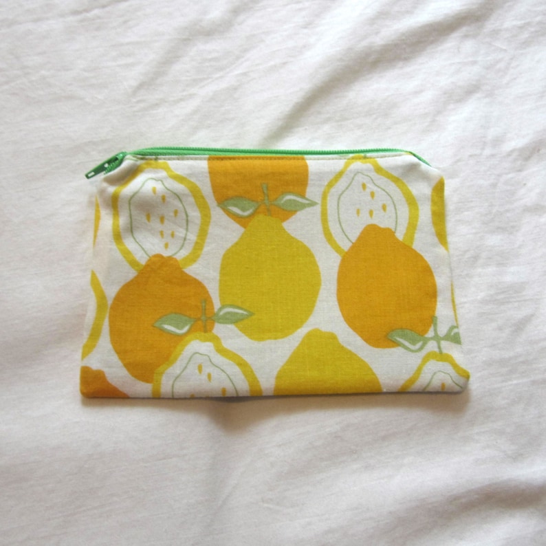 Lemon Fabric Coin PurseZipper Pouch