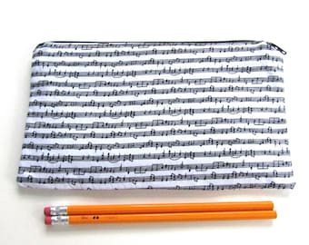 Sheet Music Zipper Pouch / Pencil Case / Make Up Bag / Gadget Sack