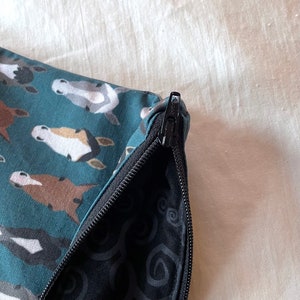 Horses on Green Fabric Zipper Pouch / Pencil Case / Make Up Bag / Gadget Pouch image 4