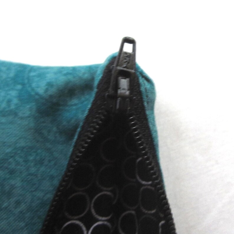 Skinny Aqua Zipper Pouch Pencil Case