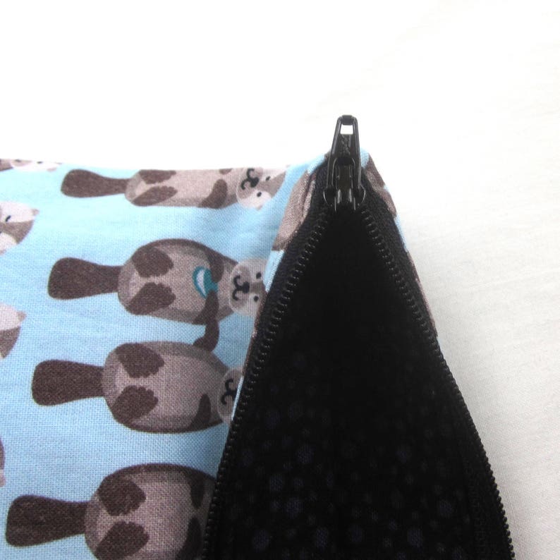 Otters Fabric Zipper Pouch / Pencil Case / Make Up Bag / Gadget Sack image 3