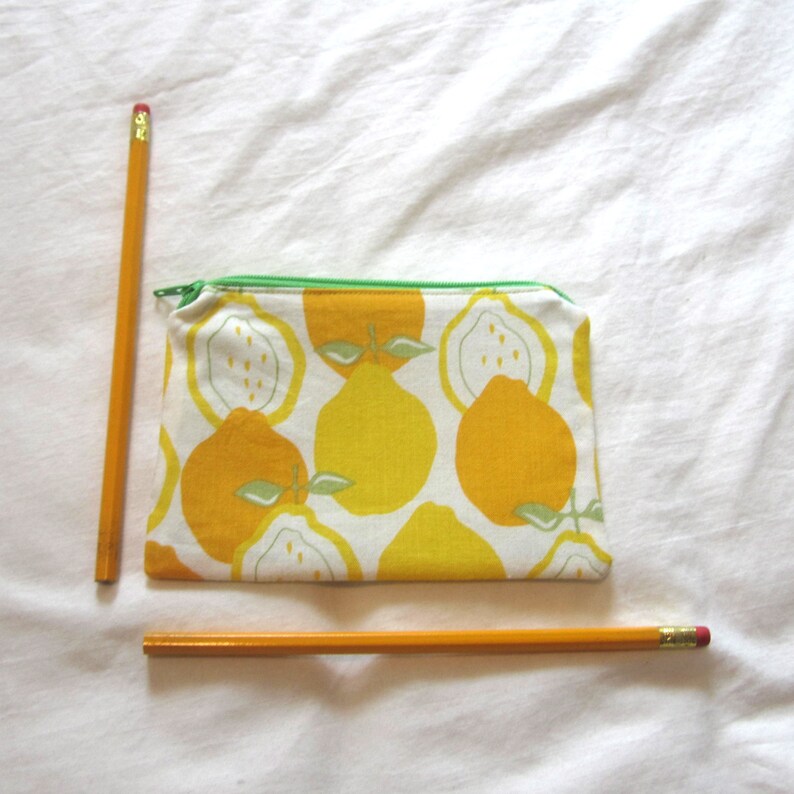 Lemon Fabric Coin PurseZipper Pouch