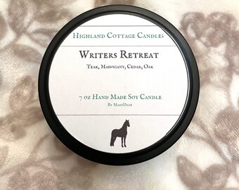 Writers Retreat Candle / Teak Mahogany Oak Cedar Soy Candle